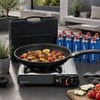 KEMPER - Réchaud à gaz 2200W Inox + 12 Cartouches de gaz Camping Allumage piezo Système Sécurité KEMPER - vignette
