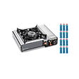 KEMPER - Réchaud à gaz 2200W Inox + 12 Cartouches de gaz Camping Allumage piezo Système Sécurité KEMPER - vignette