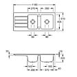 VILLEROY ET BOCH - Evier 116 x 51 cm  Architectura 80 Fossile - vignette