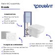 DURAVIT - Pack WC suspendu D-code avec abattant + bati support SIAMP + Plaque de commande blanche - vignette