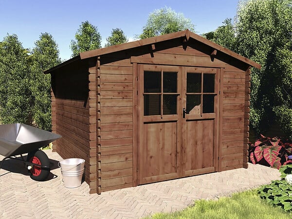 HABITAT ET JARDIN - Abri de jardin en bois "Willow" - 9,3 m² - 28 mm - Marron - large