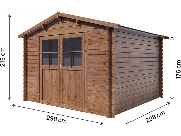 HABITAT ET JARDIN - Abri de jardin en bois "Willow" - 9,3 m² - 28 mm - Marron - large