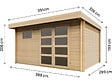 HABITAT ET JARDIN - Abri de jardin en bois avec toit plat "Oak" - 13,1 m² - 28 mm - Beige - vignette
