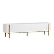 HABITAT ET JARDIN - Meuble TV en bois "Nexus" - 180 x 30 x 45 cm - Blanc / Or - vignette