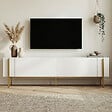HABITAT ET JARDIN - Meuble TV en bois "Nexus" - 180 x 30 x 45 cm - Blanc / Or - vignette