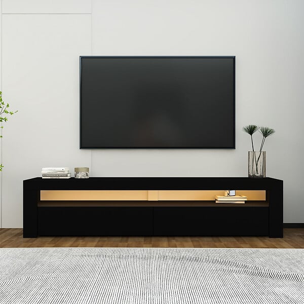 HABITAT ET JARDIN - Meuble TV en bois "Bati" - 150 x 36 x 46 cm - Noir - large