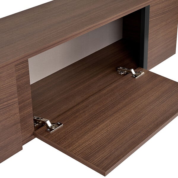 HABITAT ET JARDIN - Meuble TV en bois "Onera" - 180 x 30 x 50 cm - Noyer / Noir - large