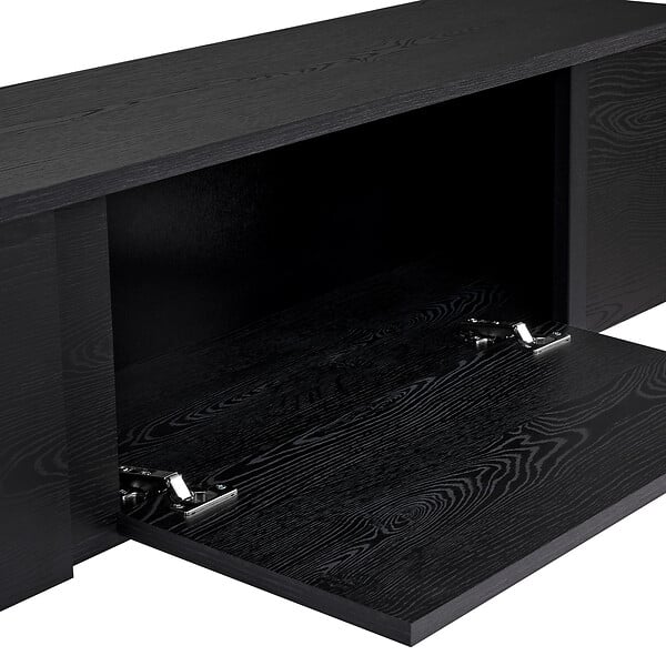 HABITAT ET JARDIN - Meuble TV en bois "Onera" - 180 x 30 x 50 cm - Bois Noir / Noir - large