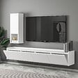 HABITAT ET JARDIN - Meuble TV avec étagère murale en bois "Sema" - 160 x 30 x 35 cm - Blanc - vignette
