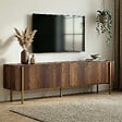 HABITAT ET JARDIN - Meuble TV en bois "Nexus" - 180 x 30 x 45 cm - Noyer Baroque Or - vignette