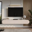 HABITAT ET JARDIN - Meuble TV en bois "LUM1" - 180 x 31 x 29 cm - Crème - vignette