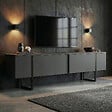 HABITAT ET JARDIN - Meuble TV en bois "Onera" - 180 x 30 x 50 cm - Anthracite / Noir - vignette