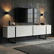 HABITAT ET JARDIN - Meuble TV en bois "Onera" - 180 x 30 x 45 cm - WhiteBlack - vignette