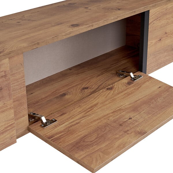 HABITAT ET JARDIN - Meuble TV en bois "Onera" - 180 x 30 x 50 cm - Pin Atlantique / Noir - large
