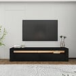 HABITAT ET JARDIN - Meuble TV en bois "Bati" - 150 x 36 x 46 cm - Noir - vignette
