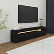 HABITAT ET JARDIN - Meuble TV en bois "Bati" - 150 x 36 x 46 cm - Noir - vignette