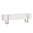 HABITAT ET JARDIN - Meuble TV en bois "Onera" - 180 x 30 x 50 cm - Blanc / Or - vignette