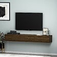 HABITAT ET JARDIN - Meuble TV en bois "Terra" - 31 x 180 x 26 cm - Noyer - vignette
