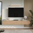 HABITAT ET JARDIN - Meuble TV en bois "LUM1" - 180 x 31 x 29 cm - Beige - vignette