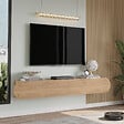 HABITAT ET JARDIN - Meuble TV en bois "LUM1" - 180 x 31 x 29 cm - Beige - vignette