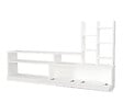 HABITAT ET JARDIN - Meuble TV en bois "Dolunay" - 164 x 25 x 91 cm - Blanc - vignette
