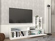 HABITAT ET JARDIN - Meuble TV en bois "Dolunay" - 164 x 25 x 91 cm - Blanc - vignette
