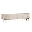 HABITAT ET JARDIN - Meuble TV en bois "Nexus" - 180 x 30 x 45 cm - Travertin / Or - vignette