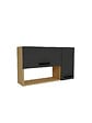 HABITAT ET JARDIN - Buffet en bois "Akasya" - 90 x 24 x 52 cm - Gris anthracite - vignette