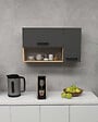 HABITAT ET JARDIN - Buffet en bois "Akasya" - 90 x 24 x 52 cm - Gris anthracite - vignette