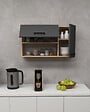 HABITAT ET JARDIN - Buffet en bois "Akasya" - 90 x 24 x 52 cm - Gris anthracite - vignette