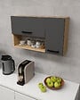 HABITAT ET JARDIN - Buffet en bois "Akasya" - 90 x 24 x 52 cm - Gris anthracite - vignette
