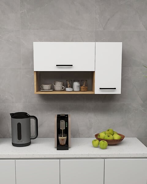 HABITAT ET JARDIN - Buffet en bois "Akasya" - 90 x 24 x 52 cm - Blanc - large