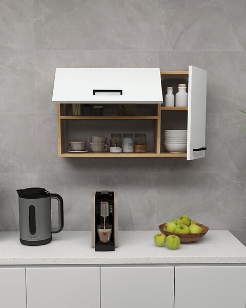 HABITAT ET JARDIN - Buffet en bois "Akasya" - 90 x 24 x 52 cm - Blanc - large