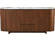 HABITAT ET JARDIN - Buffet en bois avec plateau en céramique "Stonea" - 180 x 40 x 85 cm - Marron - vignette