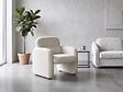 HABITAT ET JARDIN - Fauteuil lounge en tissu chiné "Cozmo" - 78 x 79 x 77 cm - Crème - vignette