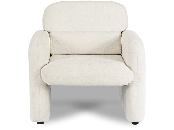 HABITAT ET JARDIN - Fauteuil lounge en tissu chiné "Cozmo" - 78 x 79 x 77 cm - Crème - large