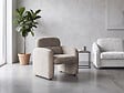 HABITAT ET JARDIN - Fauteuil lounge en tissu chiné "Cozmo" - 78 x 79 x 77 cm - Beige - vignette