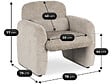 HABITAT ET JARDIN - Fauteuil lounge en tissu chiné "Cozmo" - 78 x 79 x 77 cm - Beige - vignette