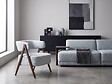 HABITAT ET JARDIN - Fauteuil avec structure imitation bois "Astra" - Gris clair - vignette