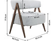 HABITAT ET JARDIN - Fauteuil avec structure imitation bois "Astra" - Gris clair - vignette