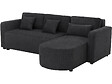HABITAT ET JARDIN - Canapé d'angle convertible/réversible en tissu "Charles" - 3 places - Noir - vignette