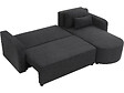 HABITAT ET JARDIN - Canapé d'angle convertible/réversible en tissu "Charles" - 3 places - Noir - vignette