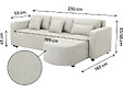 HABITAT ET JARDIN - Canapé d'angle convertible/réversible en tissu "Charles" - 3 places - Beige - vignette