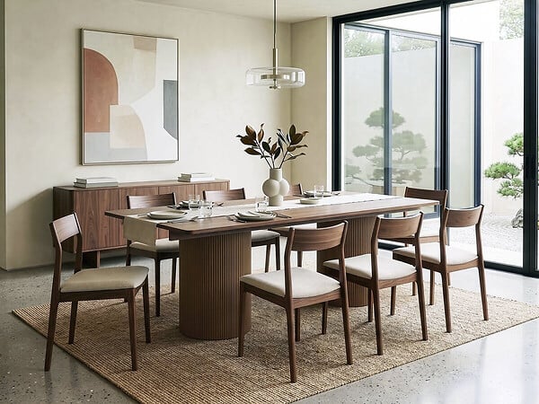 HABITAT ET JARDIN - Table à manger ovale en bois "Zénith" - 180 cm - 8 places - Marron - large