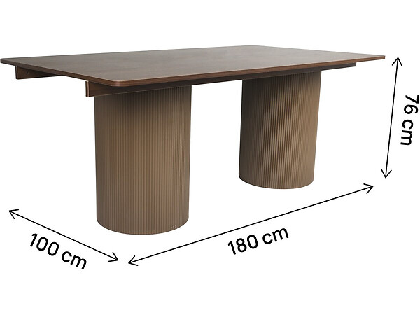HABITAT ET JARDIN - Table à manger ovale en bois "Zénith" - 180 cm - 8 places - Marron - large