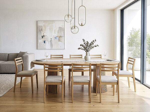 HABITAT ET JARDIN - Table à manger extensible en bois "Sylva" - 120/200 cm - 4 à 8 places - Marron - large