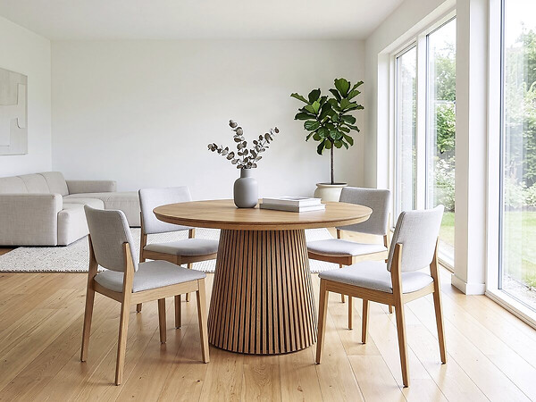 HABITAT ET JARDIN - Table à manger extensible en bois "Sylva" - 120/200 cm - 4 à 8 places - Marron - large