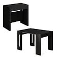 HABITAT ET JARDIN - Table repas extensible en bois "Nivo" - 80 x 44 x 76 cm - Noir - vignette