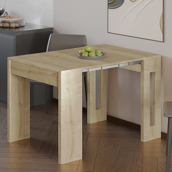 HABITAT ET JARDIN - Table repas extensible en bois "Nivo" - 80 x 44 x 76 cm - Beige - large
