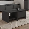 HABITAT ET JARDIN - Table basse en bois "Laris" - 90 x 45 x 35 cm - Gris anthracite - vignette